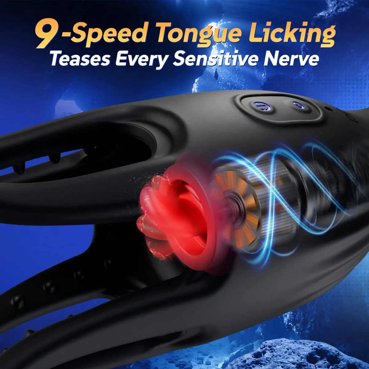 Tongue Licking Male Masturbator Double-Ended Penis Training Vibrator Blowjob Cock Glans Massager Adults Sex Toys for Men