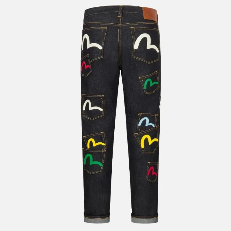 Trend Arrival Jeans Mens Loose Fit Tapered Casual Streetwear Fashion Print High Waist Straight Leg Denim Pants Harajuku Unisex
