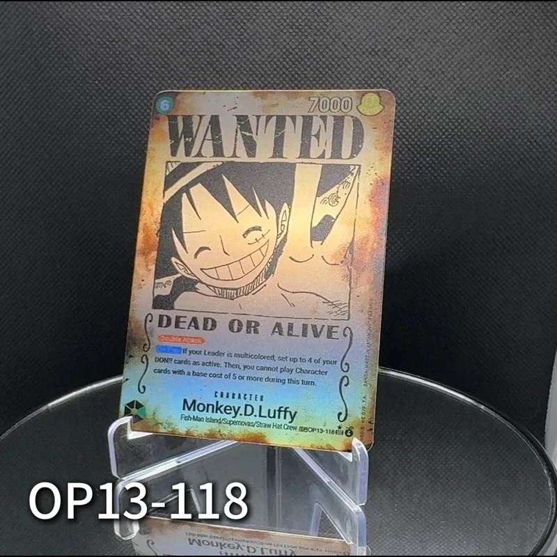 One Piece TCG OPCG English OP13 Character Card Wanted Poster Roger Luffy Ace Sabo Textured Foil Card Anime Collectible Cards