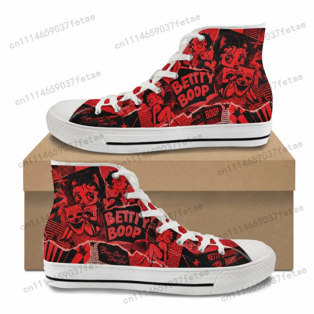 Betty Boop Low Top High Quality Sneakers Teenager Canvas Sneaker Mens Womens Casual Couple Shoes Customization Shoe