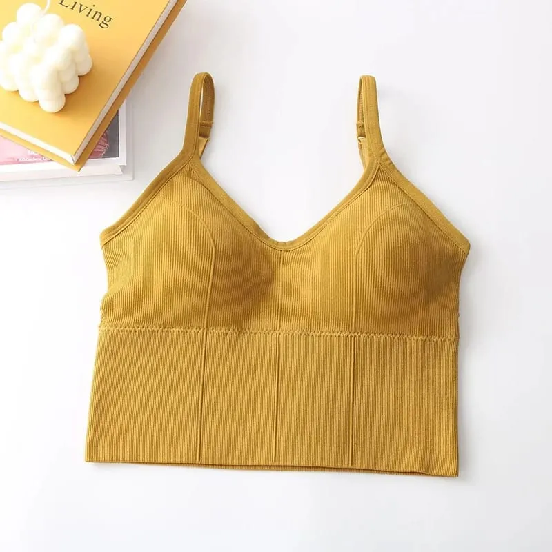 Sexy Backless Bralette Active Bra for Women Seamless Padded Bra Women Lingerie Cotton Wireless Long Tops Brassiere Bra