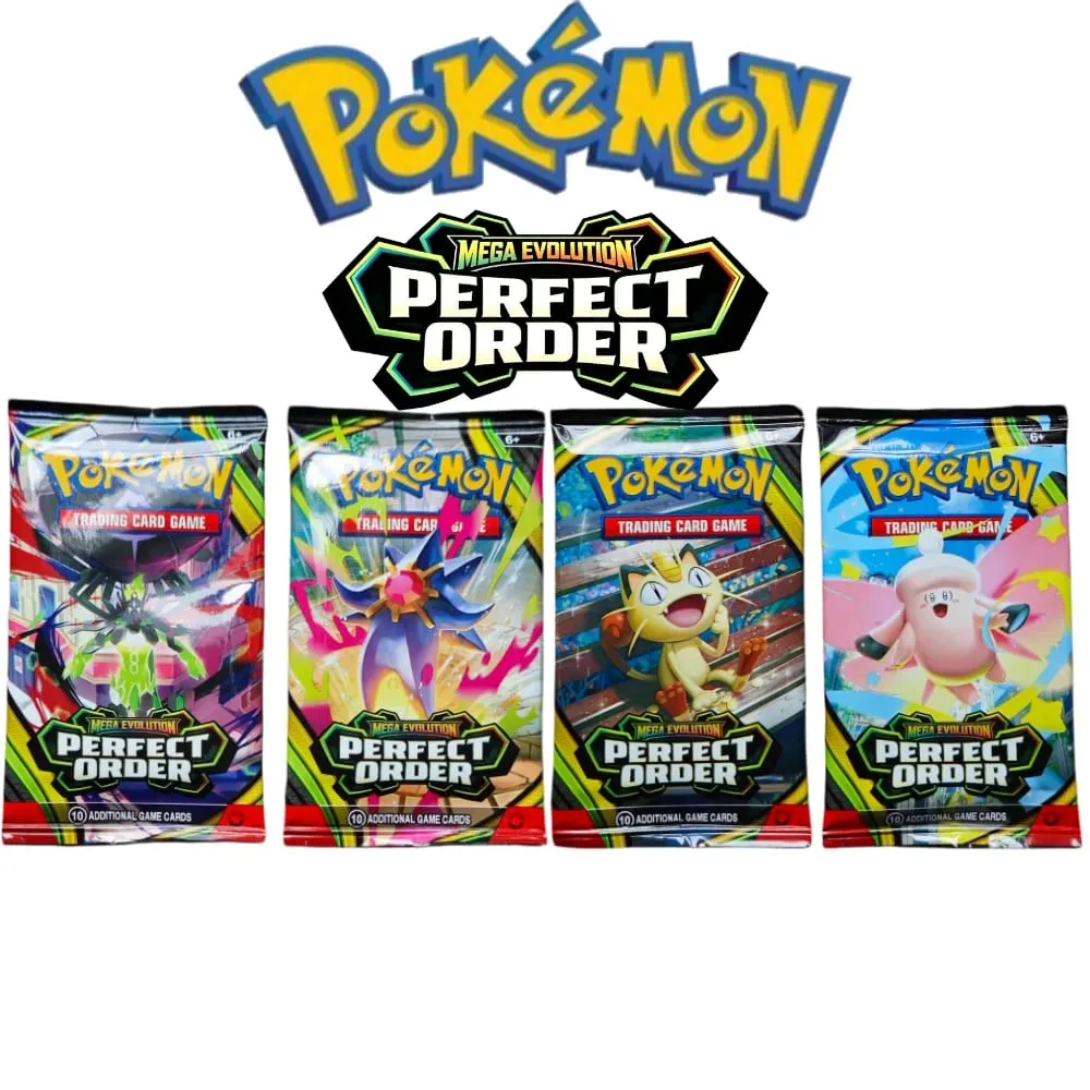 100PCS Cards Pokémon Booster Packs TCG Trading Cards Paradox Rift Chaos Rising Prismatic Evolutions Game Card Packs for Gift