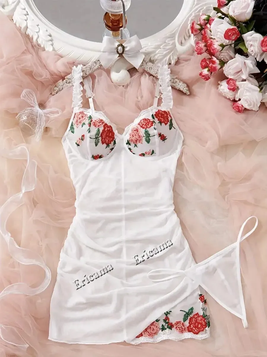 Sexy Bra Set Transparent Lace Erotic Underwire Bra Lace Sexy Lingerie Fancy Outfit Romantic Hot Underwear Set Mga Set ng Bra at Panty