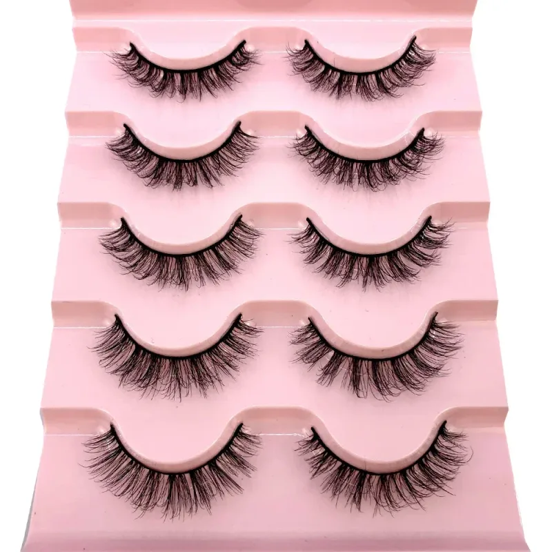 New Cat Eye Lashes 5/7/10 pairs 3D Faux Mink Eyelashes Winged Fluffy Fake Lashes Soft Natural long Full Strip Lash Make
