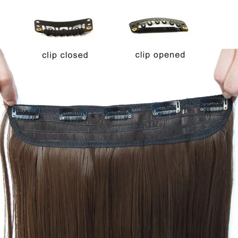 Jeedou Colorful Wavy Hair Clip in Hair Extensions One Piece 5 Clips Synthetic Red Blue Women's Hairpieces