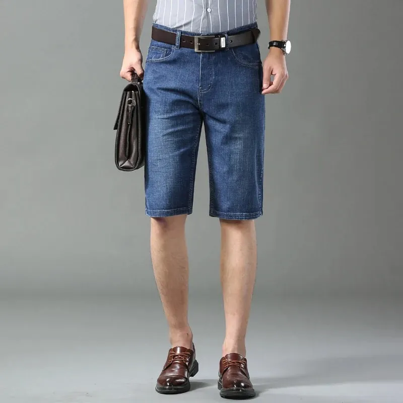 Summer Shorts Jeans Men Denim Pants Stretch Black Fashion Design Men's Jeans Slim Straight Male Short Jeans