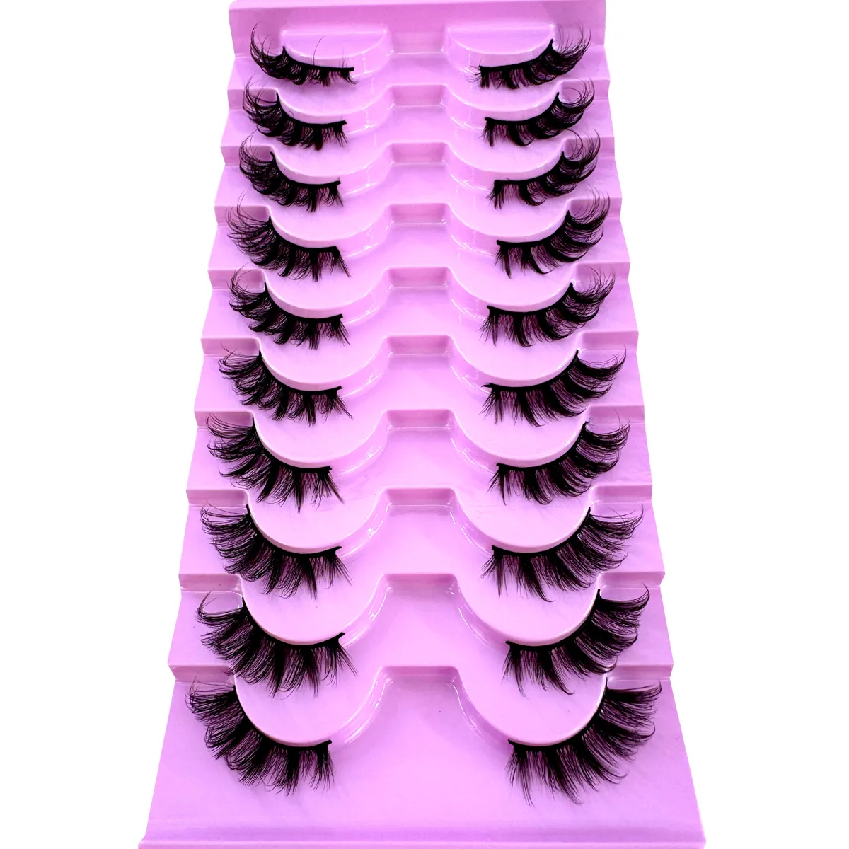 Halbe Wimpern, 10 Paar halbe Wimpern, weiche, natürliche Katzenaugen-Wimpern, Make-up-Werkzeug, künstliche Wimpern, Verlängerung, flauschige künstliche Wimpern
