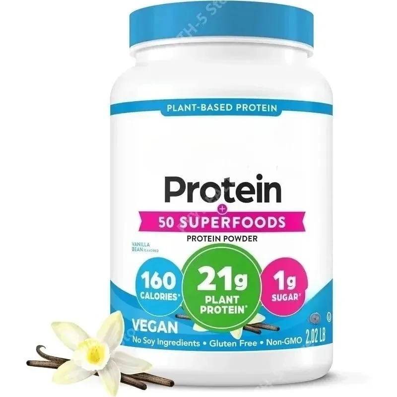 Vegan Protein Powder 21g Plant Based Protein 8g Prebiotic Fiber No Lactose Support Daily Nutritional Health 2.02 Lb