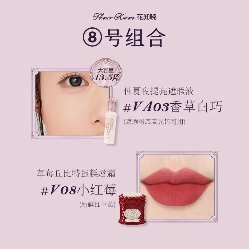 Flower Knows Concealer Lip Glaze Duo Brightening Concealer & Glossy Lip Lacquer 2-Piece Set for Flawless Base & Juicy Lips