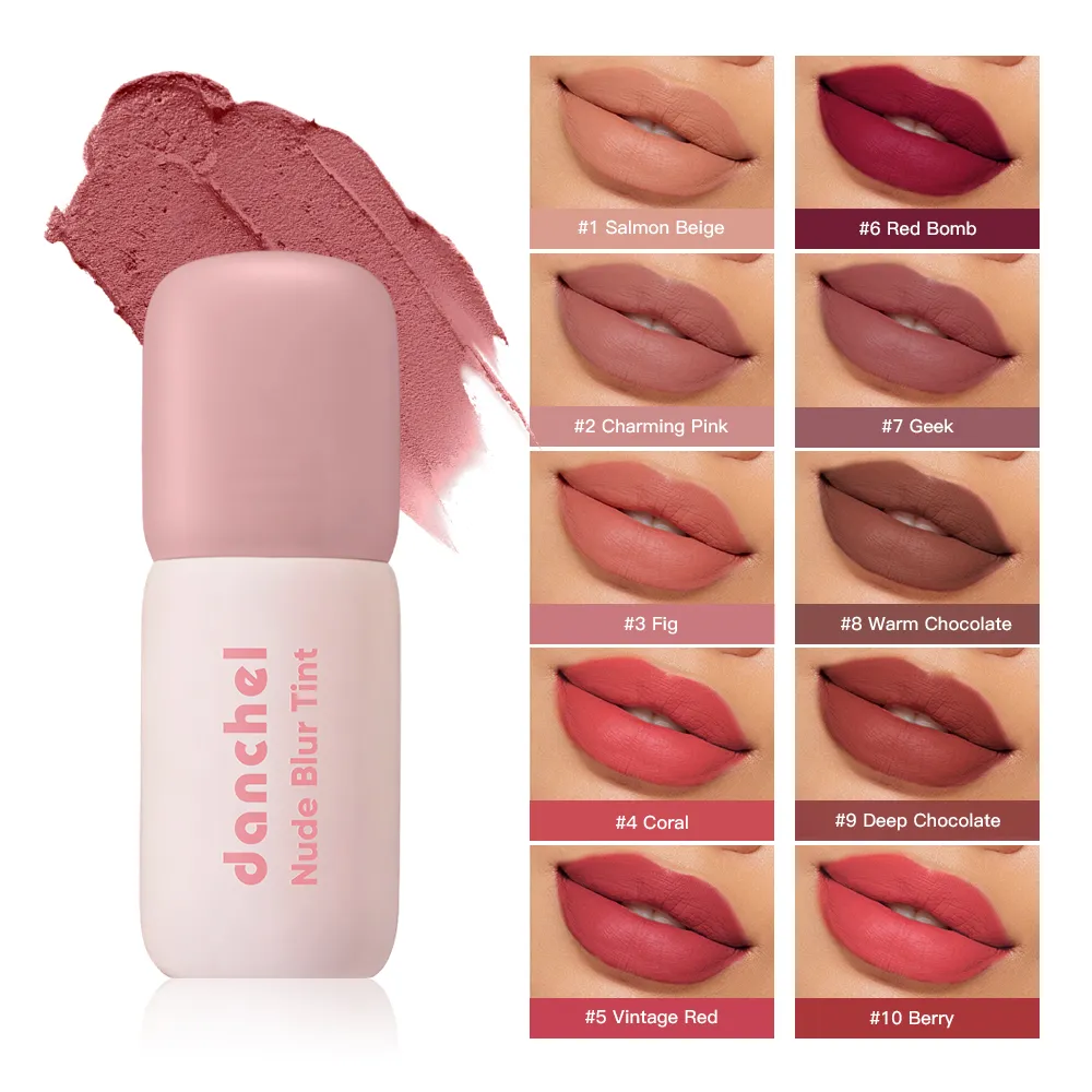 3 Pcs Christmas Lip Set Lip Volumizer Serum & Nude Blur Lip Tint Moisturizing Plumping Long Lasting Matte Lip Makeup Holiday Kit