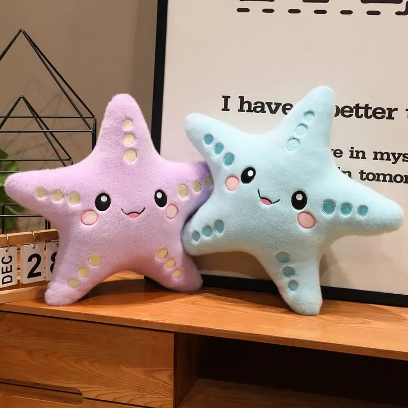 12/43cm Starfish Star Plush Pillow Stuffed Smiling Ocean Animal Colorful Cushion Sofa Chair Decor Present