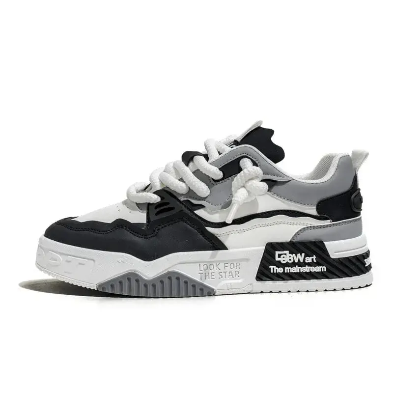 Men's Trendy Skate Shoes Comfy Non Slip Casual Lace Up Sneakers For Men's Outdoor Activities