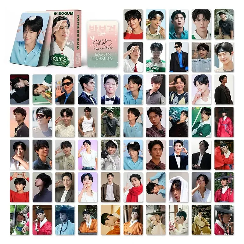 92Pcs Park Bo Gum Lomo Cards Set 60 HD Portrait Photocards 32 Mini Stickers Korean Actor Photo Card Pack Gifts For Fans