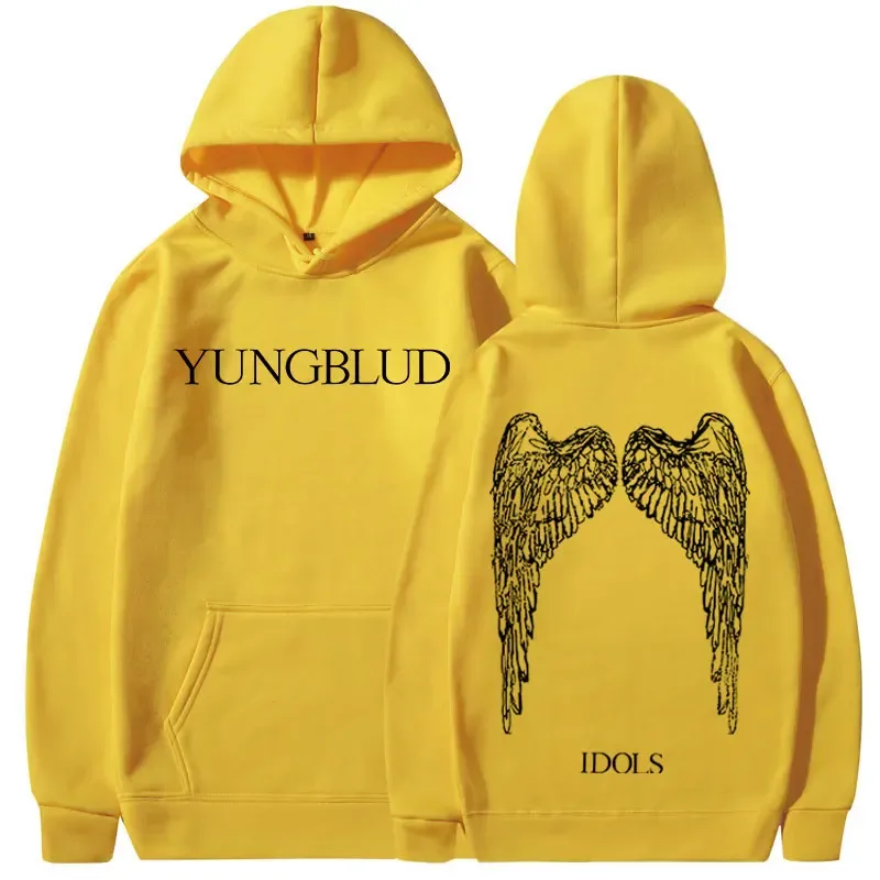 Yungblud idols asas álbum tour 2025 hoodies das mulheres dos homens do vintage moda moletom com capuz hip hop pullovers de grandes dimensões streetwear