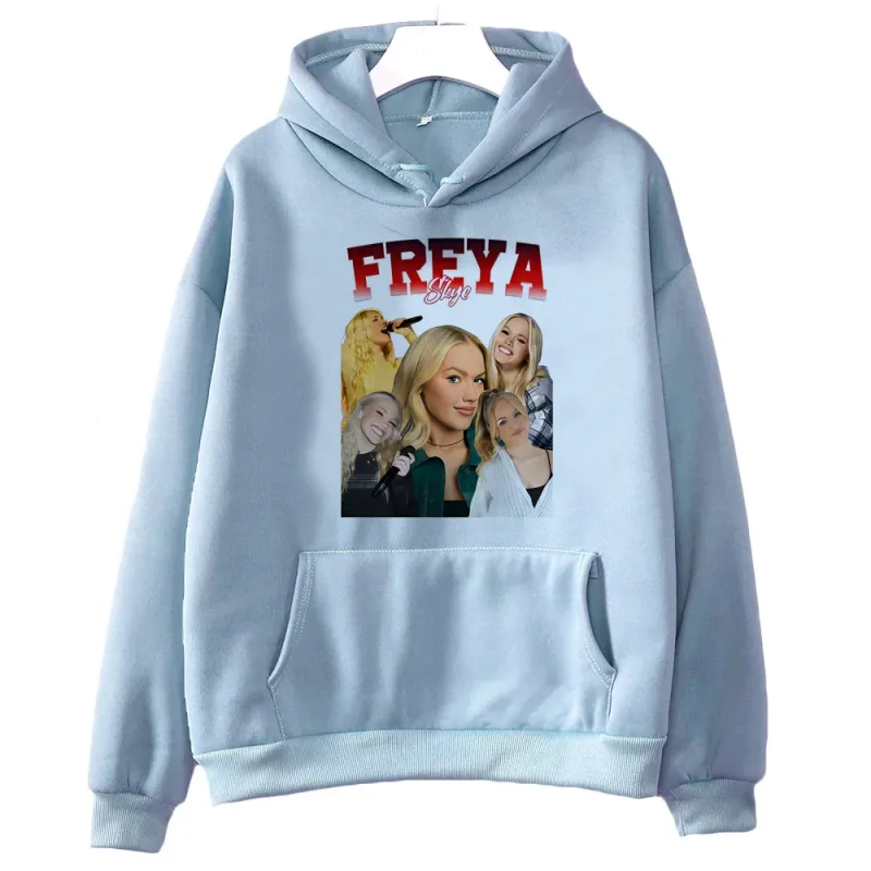 Freya Skye 2000s fashion hooded sweatshirt - Women's loose fit - Men's version. Cutecore. Suitable for both men and women.