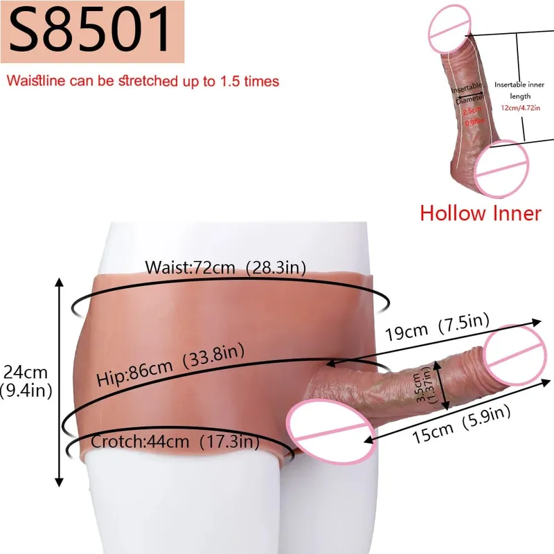 2 Colors Huge Hollow Dildo Pants High Waist Strap-On Penis Extender насадка на член For Men Delay Ejaculation Ultra Dildo