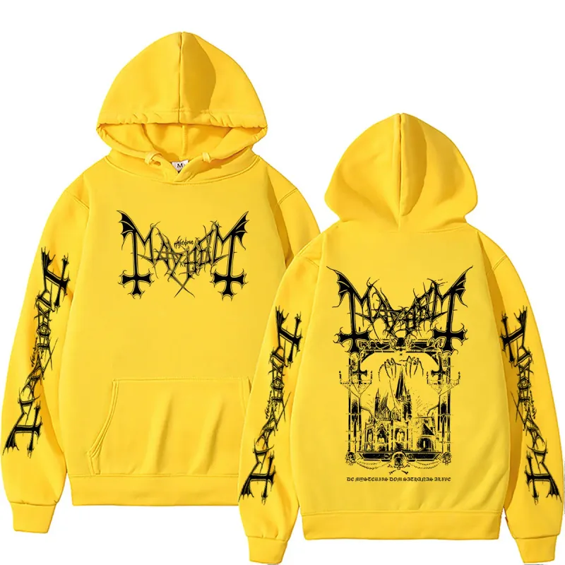 Rock Band Mayhem De Mysteriis Dom Sathanas Hoodie Men Women Death Black Metal Hooded Tracksuit Male Fashion Gothic Punk Hoodies