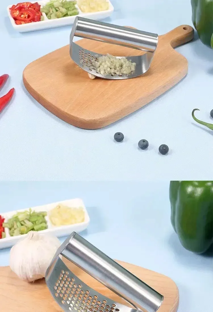 Manual Stainless Steel Garlic Mincer Garlic Crusher Press Para sa Fruit Vegetable Kitchen Gadget Manual Food Processors
