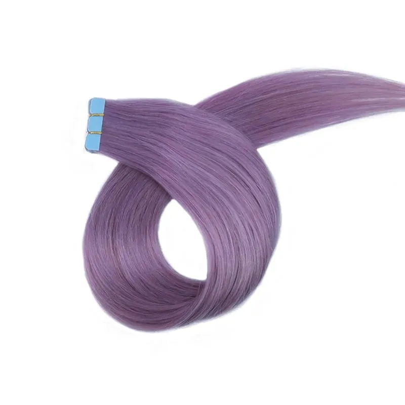 Colorful Mini Tape In Hair Extensions Human Hair Skin Weft Machine Remy Red Natural Straight 12-20 inch 10pcs Tape In Extension