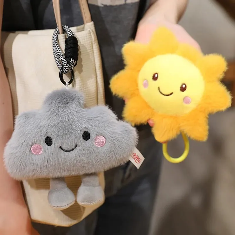 New Cartoon Weather Series Plush Toys Cute Sun Lightning Cloud Raining Pendant Doll Funny Weather Forecast Game Props Home Decor