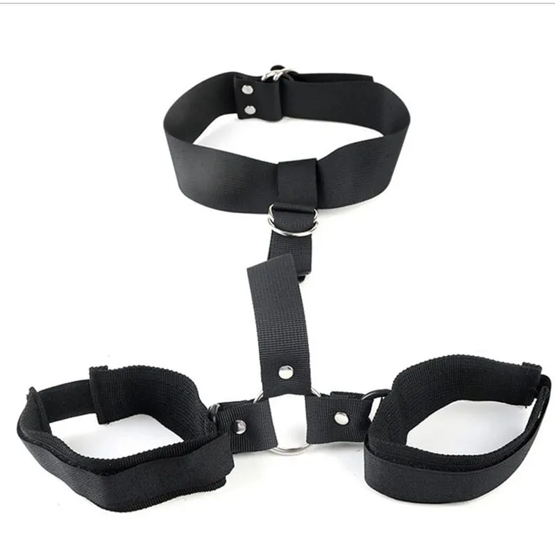No Vibrator Ερωτικά Slave Παιχνίδια σεξ για Γυναίκα Ζευγάρια BDSM Bondage Σετ ποδιών Ανοιχτά συγκρατήματα λαιμού Χειροπέδες στον αστράγαλο Ιμάντες μανσέτας Κατάστημα