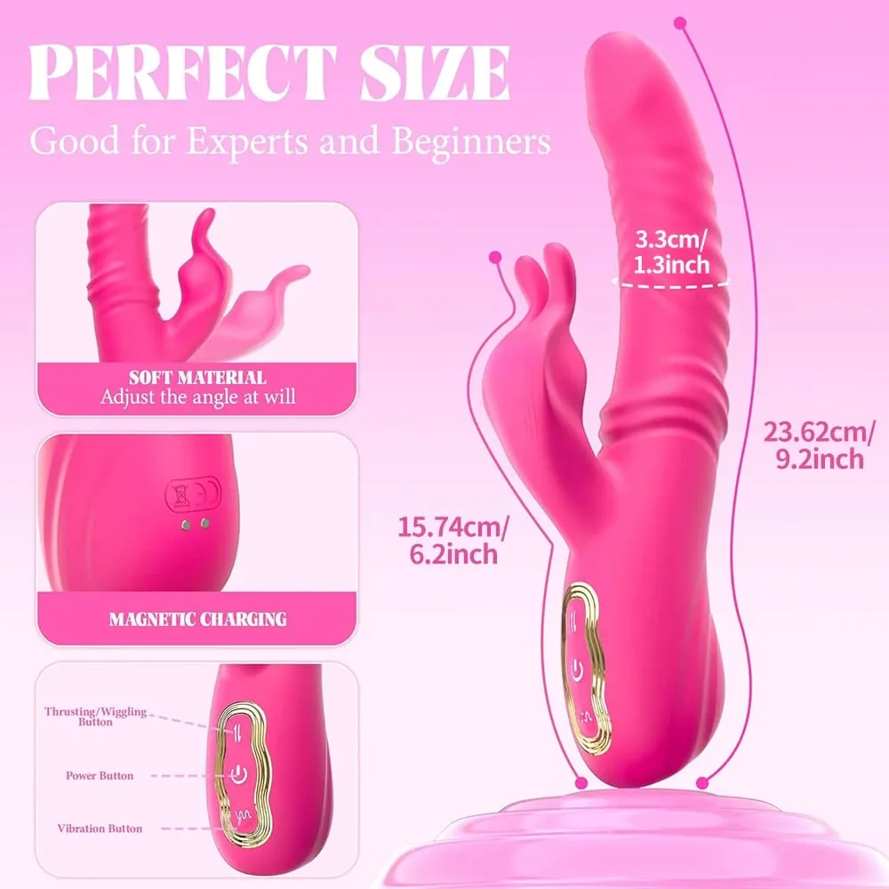 Thrusting Wiggle Rabbit Vibrator for Women Vagina G-Spot Vibrator Clitoris Stimulator Female Masturbation Sex Toy for Women