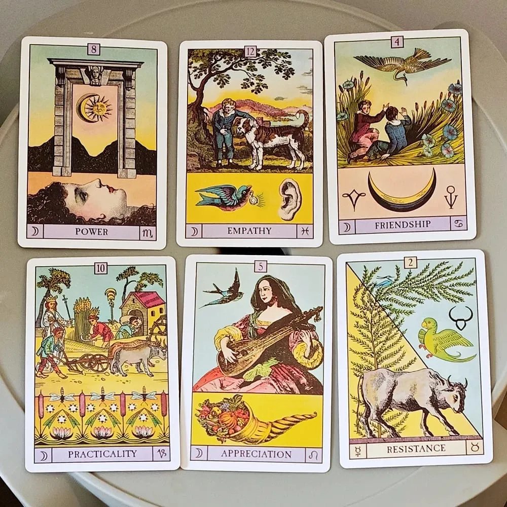 10*6.5cm Oracle of The Radiant Sun 84 Pcs Double-embossed Astrology Cards in Rigid Box Vintage Illustrations