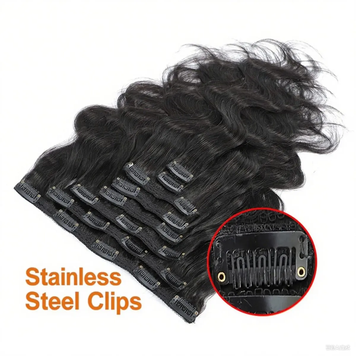 Body Wave Seamless Clip In Real Human Hair Extensions 8PC/Set Natural Brazilian Remy Hair Clip In Extension Full Head Remy Hair Clip Ins For Women Double Weft Afro Kinky Culy Hair Clips