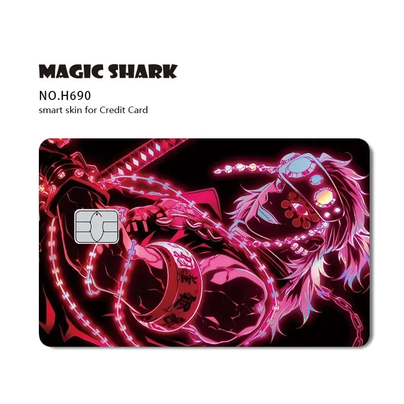 Magic Shark 2026 New Hot Demon Slayers Anime Shinny Holographic Laser Skin Cover Sticker Film for Debit Credit Bank Card
