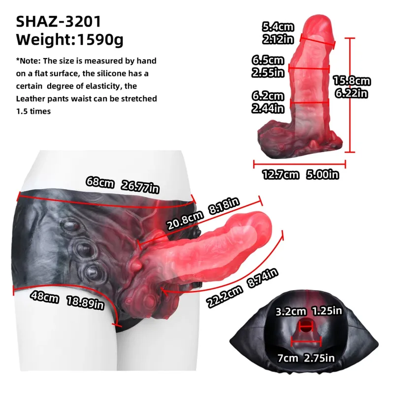 3D Horse Penis Shaped Wearable Cock Sleeve Gradient Color Skin-Friendly Liquid Silicone Adult Couple Intimate Sex Toys