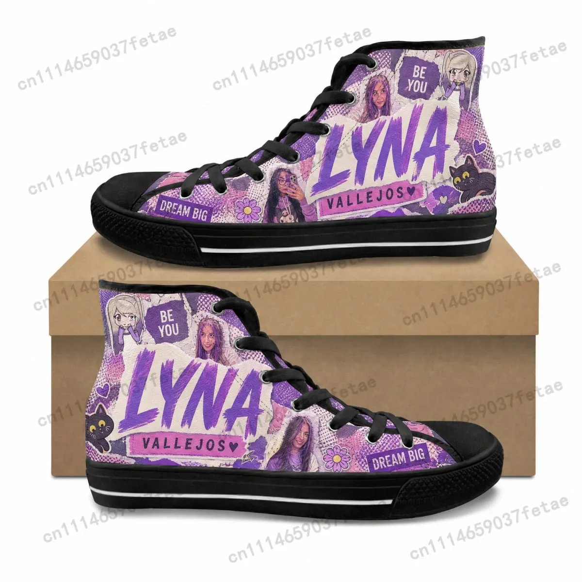 Lyna Vallejos High Top High Quality Sneakers Teenager Canvas Sneaker Mens Womens Ghana Hiking Casual Custom Shoes