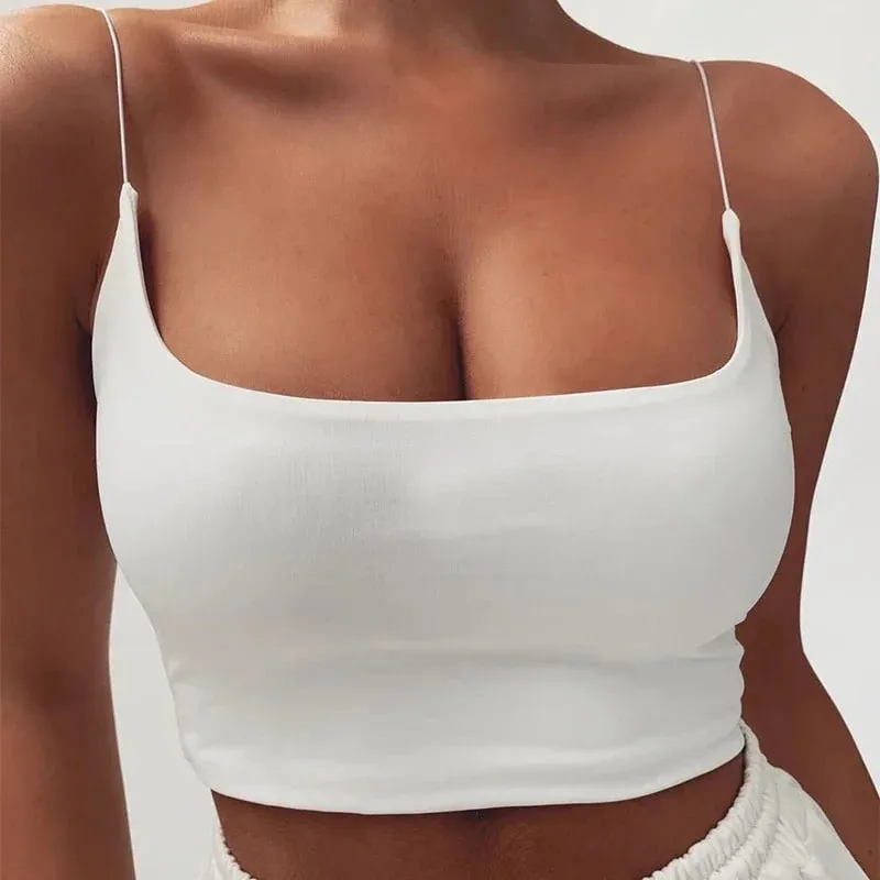 Womens Summer Camis Tanks Tops Sleeveless Bustier Unpadded Bandeau Bra Vest Crop Top Seamless Tees