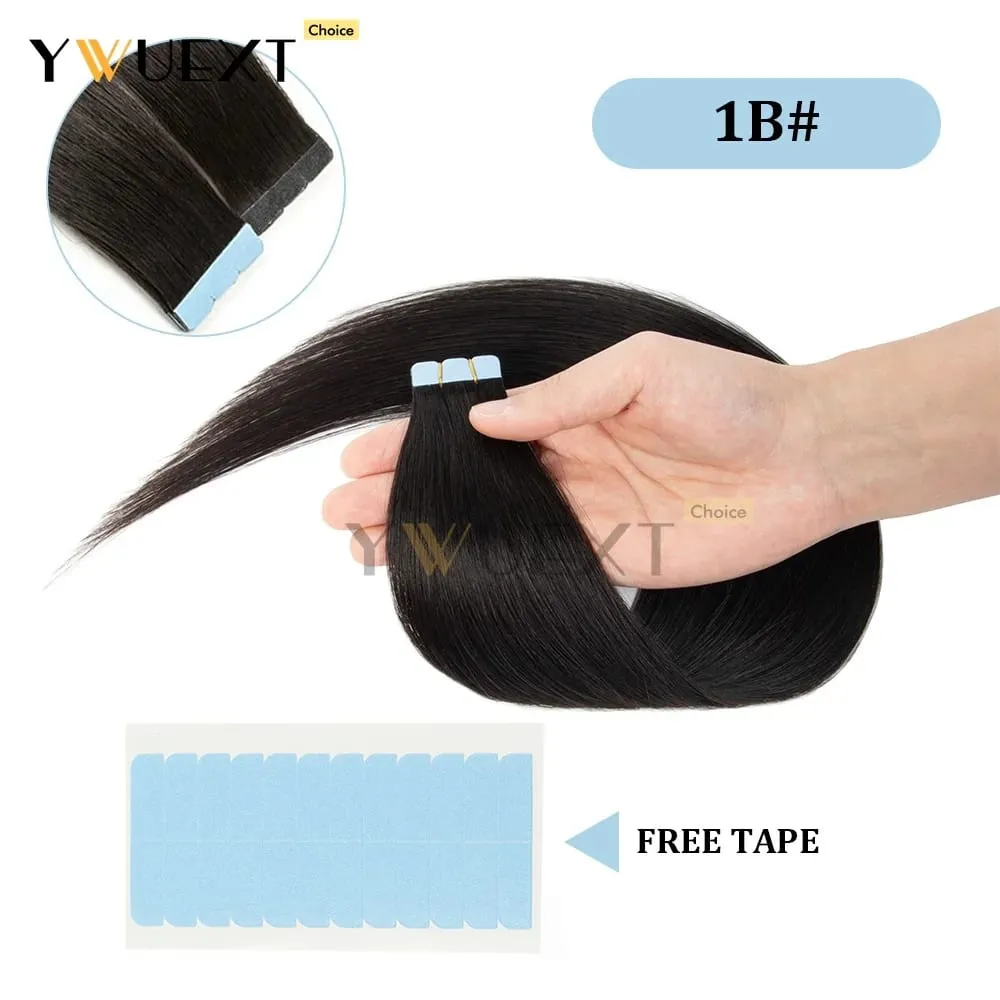 Mini Tape in Human Hair Extensions Natural Straight For Women 12inch-20inch 12.5g-20g Easy to Wear 10pcs/pack Salon Quality