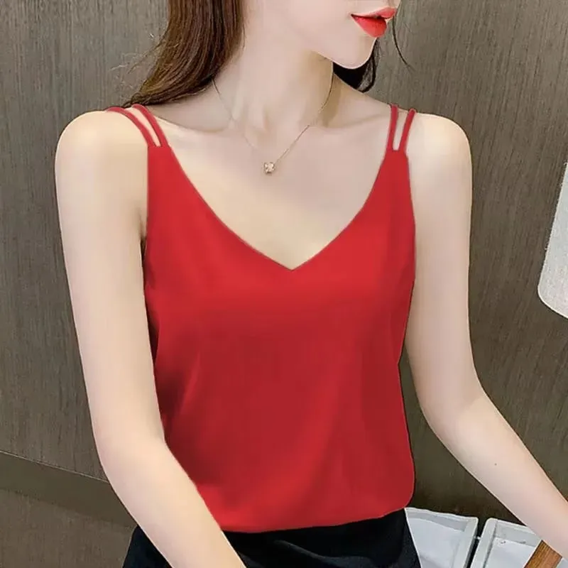 Women Summer Tanks Camis Vest Fashion Casual V-Neck Ladies Street Tanks Tops Tees Hotsweet