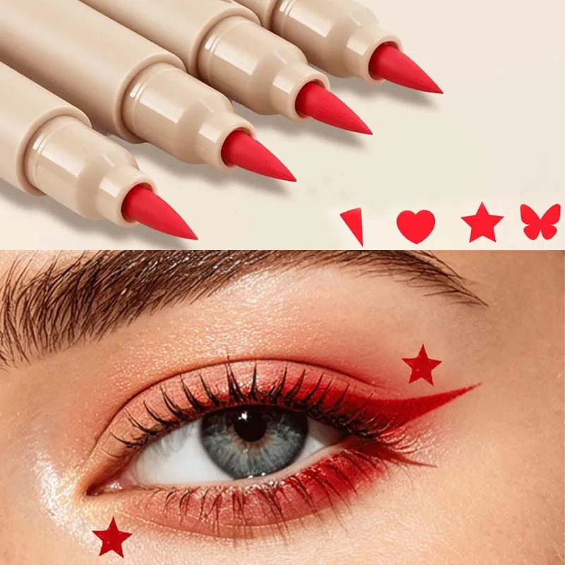 2-in-1 Double Ended Stamp Seal Eyeliner Quick Drying Waterproof and Sweat Proof Not Easy To Smudge Colorful Eye Makeup EyeLiner