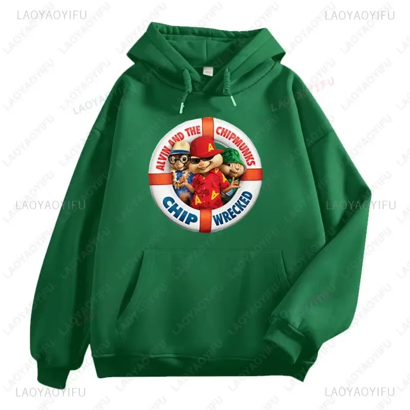Felpe con cappuccio Anime Alvin and The Chipmunks Felpa con stampa di lettere Eco Friendly A Casual Streetwear Pullover unisex promo