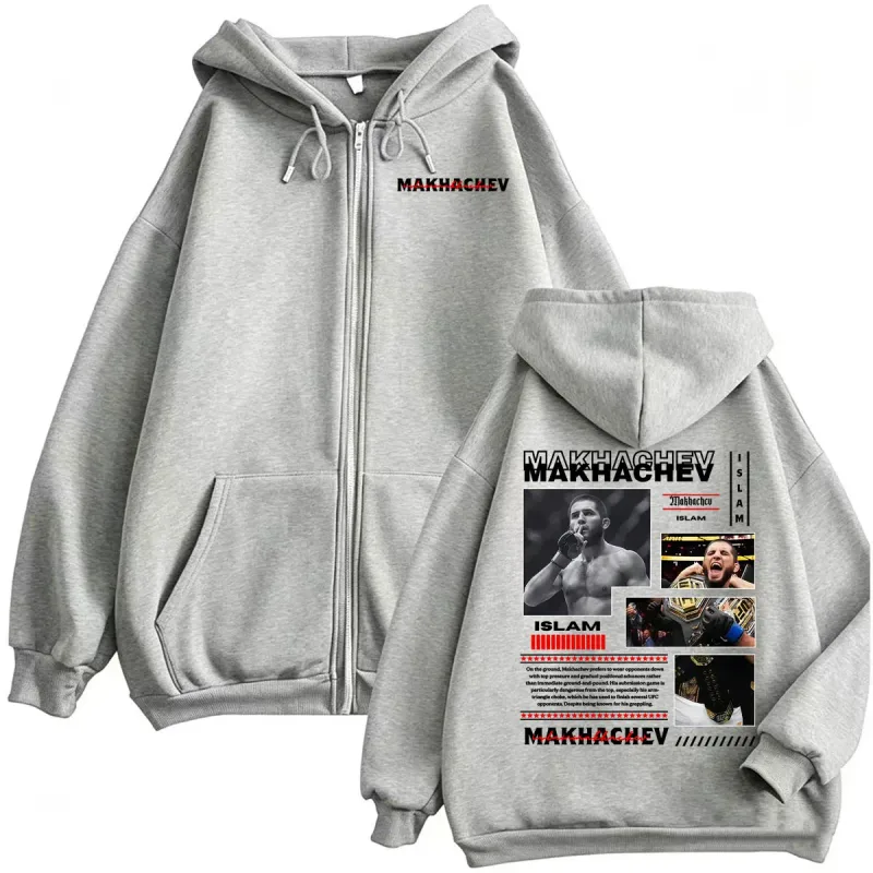 Limited Islam Makhachev Violence Aesthetic Sweatshirt Jacket Coats Men's Vintage Classic Zipper Hoodies Long Sleeve Zip Up Hoody