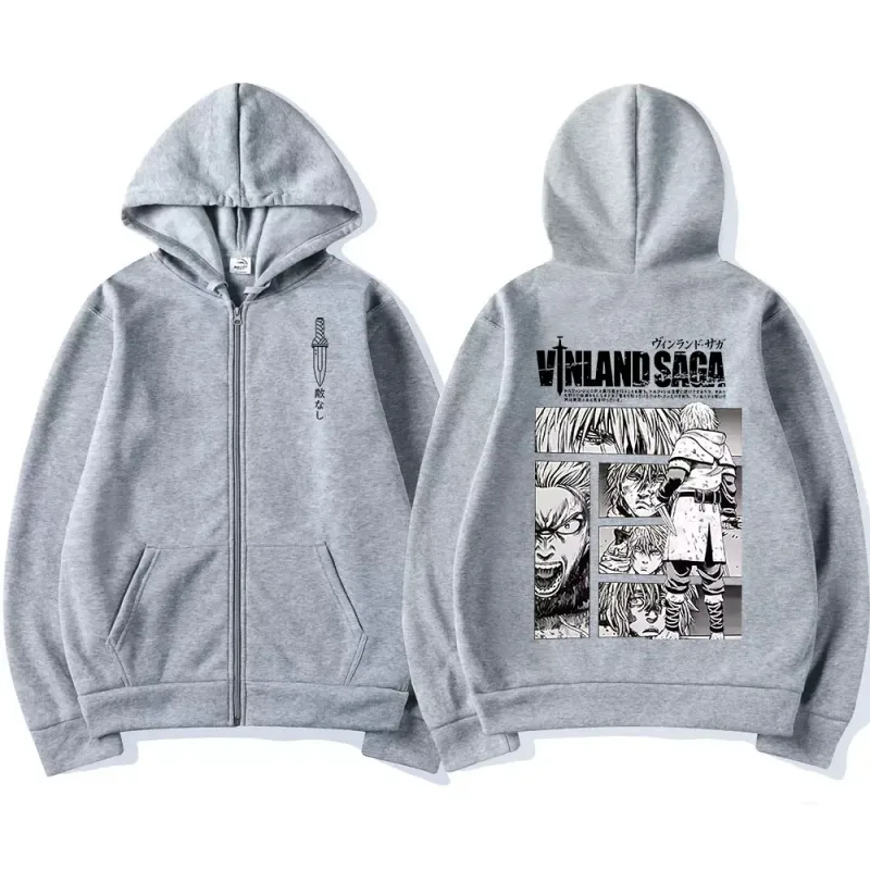 Anime Vinland Saga Zipper Hoodies Manga Thorfinn Karlsefni Men's Women Clothing Zip Up Sweatshirts Harajuku Oversized Pullovers — image 4