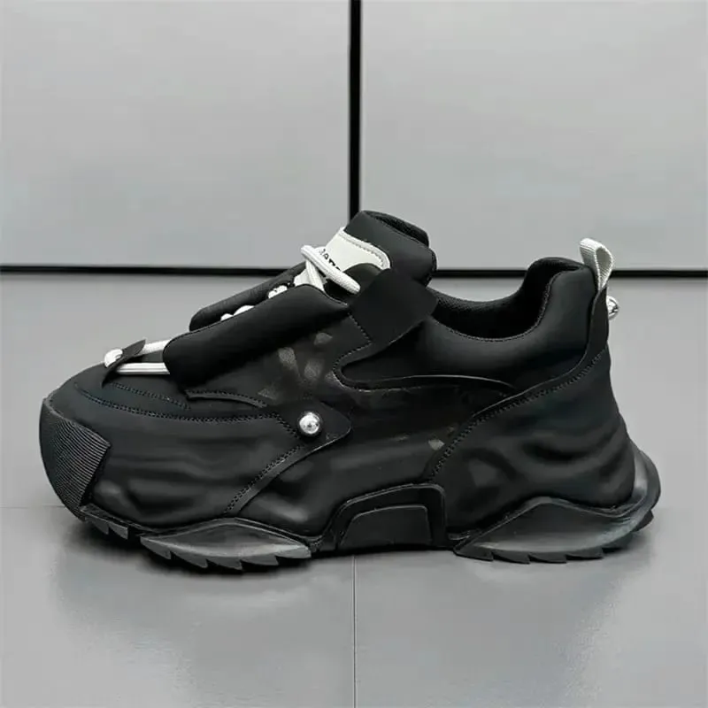 Tênis de plataforma para homens designer de moda sapatos de couro casuais para homem chunky altura aumentada tênis masculino zapatillas hombre