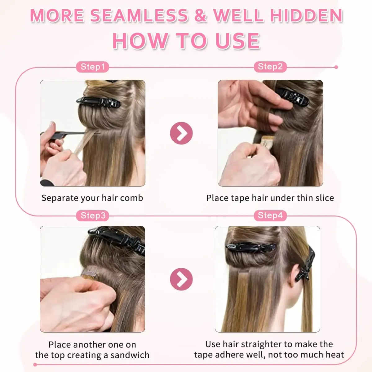 Straight Tape in Hair Extensions Human Hair Natural Black #1B Remy Tape in Human Hair Extensions for Women Double Sided Seamless Thick End Silky Straight 20pcs 50 Gram 26 Inch