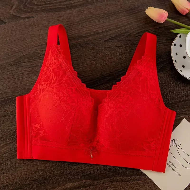 Plus Size Ladies Bra Thin No Steel Ring Comfortable Breathable Bras Adjustable Underwear Push Up Sexy Women Lingerie Bra BCD Cup