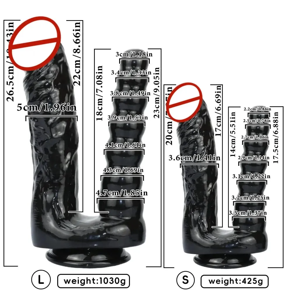 Giant Double Headed Dildo Anal Plug Double Insertion Stimulates Vaginal Anal Dilator Adult Sex Toy for Lesbian Women — image 4