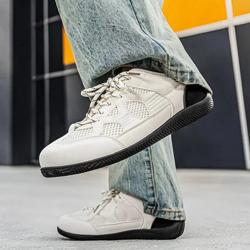 New Sneakers for Men's Outdoor Fabric Footwear Fashion New Man Breathable Anti Slip Mesh Walking Flat Sole Tennis Athletic Shoes