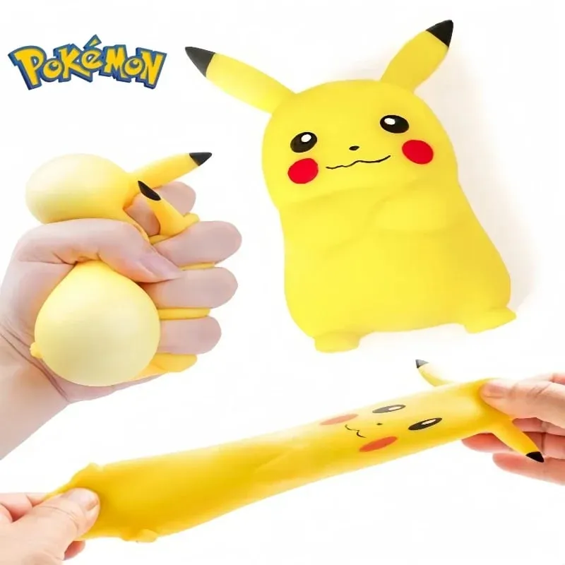 Cute Pokemon Cartoon Pikachu Squeeze Toy Rebound Pinch Music Suitable for Fans to Relieve Stress Knead Figurines Party Gift