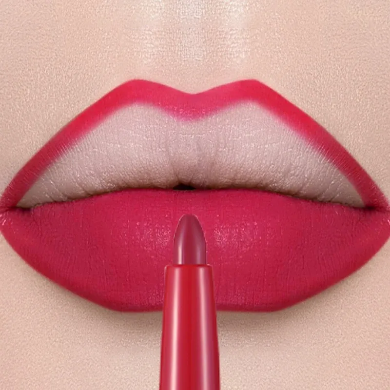 Matte Lip Liner Lipstick Pen Rotating Not Easy To Fade Rose Gold Lipliner Pencil Waterproof Non-Stick Cup Brown Lipliner Makeup