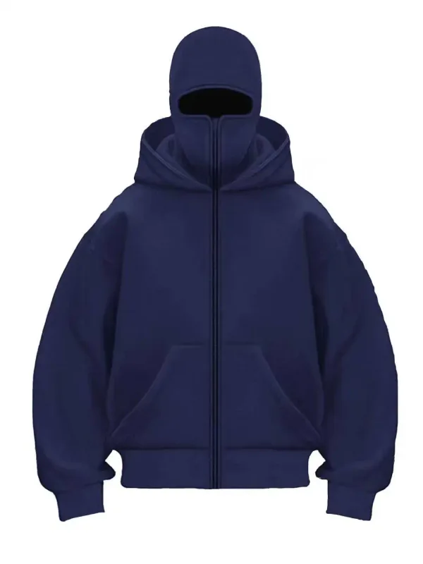 2025 Herfst Mannen Bivakmuts Y2K Gothic Harajuku Winter Nieuw Item Dubbele Capuchon Mannen Capuchon Masker Rits Sportkleding Vrouwen