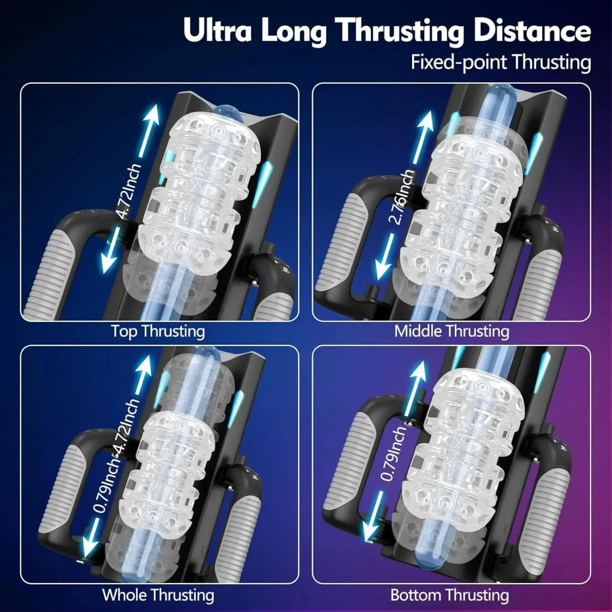 Sex Toy for Men Male Masturbators Hands Free Pocket Pussy with 12cm Thrusting Distance Automatic Masturbators with Phone Stand