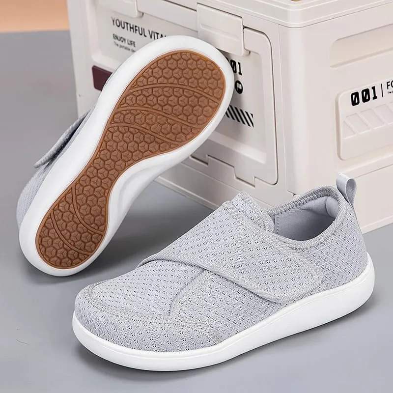 Sapatos abertos para idosos ajustáveis, sapatos para diabéticos, pés inchados, gordura, hálux valgus, joanete, ortopedia, polegar, eversão, homens e mulheres