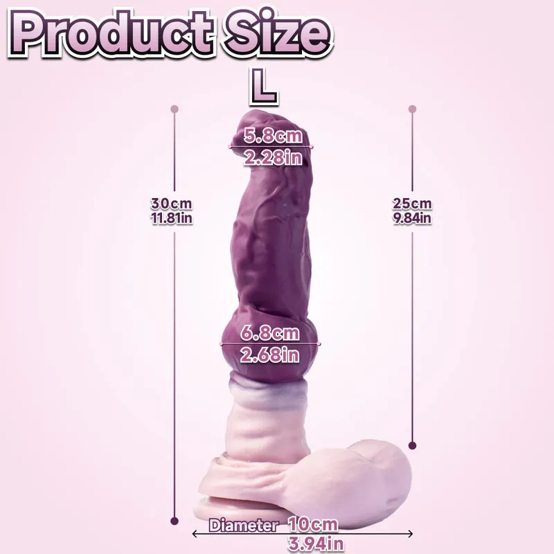 Korym Monster Horse Knot Dildo Pure Silicone Purple Anal Plug for Men and Women Dog Penis Anal Toys with Suction Cup Sex Toys