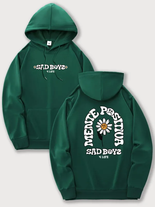 Singer Junior H Sad Boys Positive Mind Funny Print Hooded Men Women Y2k Hoodies Oversized Sweatshirt Hip Hop Unisex Streetwear